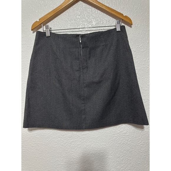 Flirtatious Gray Mini Skirt Zipper Accent Pleated A Line Women's Career - Picture 3 of 5